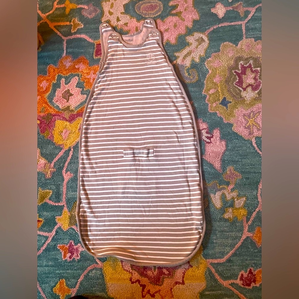 Wool and organic cotton Striped Sleeveless Baby Sleep Sack